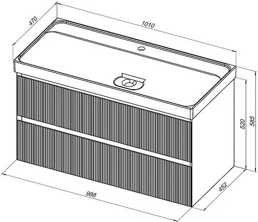 Тумба-умывальник подвесная Aquanet Альтера 100 белый матовый 00337157+00333270