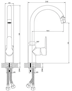 Смеситель для кухни IDDIS Cuba хром CUBSBJ0i05, 2