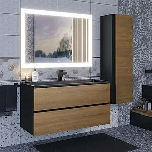 Тумба под умывальник подвесная Uperwood Barsa 100 дуб сонома/чёрный матовый 293020540 Тумба под умывальник подвесная Uperwood Barsa 100 дуб сонома/чёрный матовый 293020540, 5