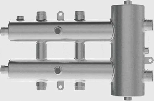 Распределительный коллектор 3 контура с гидрострелкой 1¼&quot;н x 1&quot;н Север-R-М3(Aisi) 1955004