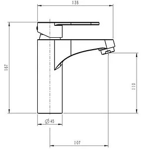 Смеситель для раковины Swedbe Atlas хром 2110, 2