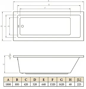 Ванна акриловая C-bath Semela 180x80 CBQ014002 Ванна акриловая C-bath Semela 180x80 CBQ014002, 2