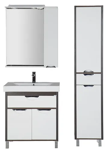 Шкаф-зеркало Aquanet Гретта 75 R белый/венге 00173995