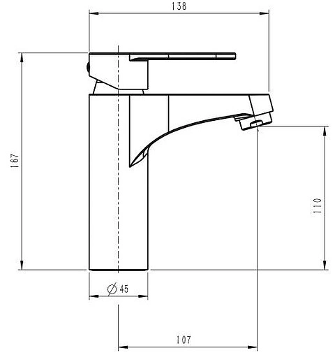 Смеситель для раковины Swedbe Atlas хром 2110