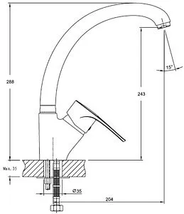 Смеситель для кухни GranFest графит 1024 графит Смеситель для кухни GranFest графит 1024 графит, 2