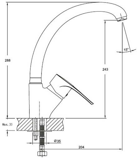 Смеситель для кухни GranFest бежевый 1024 бежевый