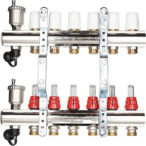 Группа коллекторная с расходомерами 7 отводов 1¼&quot;в/в x ¾&quot;ек Valtec VTc.596.EMNX.0707, 5