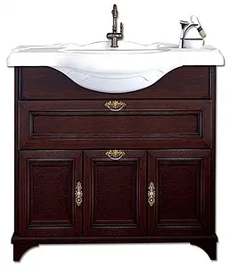 Тумба-умывальник напольная Aquaton Идель 105 дуб шоколадный 1A1978K1IDM80, 1