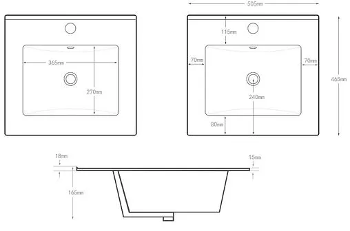 Раковина Aquanet Flat 50 белый 00303190