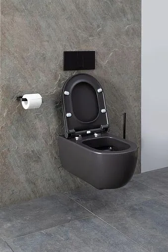 Унитаз подвесной безободковый Allen Brau Priority антрацит 4.31001.AN
