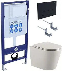 Комплект 5 в 1 Aquatek Вега cmp-017 SET AQUATEK ВЕГА cmp-017 с кнопкой KDI-0000017 черный матовый, 1