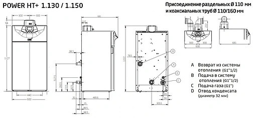 Напольный конденсационный газовый котел одноконтурный 130кВт Baxi POWER HT+ 1.130 A7689649