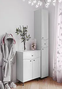 Тумба-умывальник напольная Айсберг Волна 60 белый DA1021T+4620008192772, 5