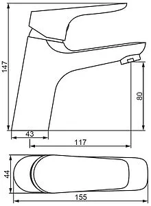 Смеситель для раковины Damixa Jupiter чёрный матовый 770210301 Смеситель для раковины Damixa Jupiter чёрный матовый 770210301, 2