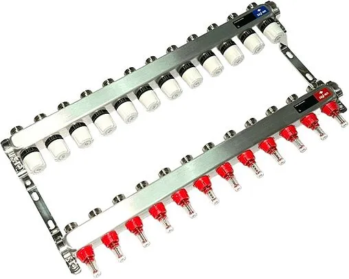 Группа коллекторная с расходомерами 12 отводов 1&quot;в/в x ¾&quot;ек Uni-fitt TECHNO 450W4312