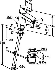 Смеситель для биде Kludi O-CEAN хром 384300575 Смеситель для биде Kludi O-CEAN хром 384300575, 2