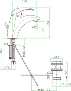 Смеситель для раковины Fiore Nexus хром 43CR2510, 2