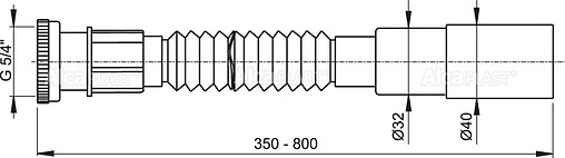 Слив гофрированный AlcaPlast 1¼x32/40мм L=350-800мм A76 Слив гофрированный AlcaPlast 1¼x32/40мм L=350-800мм A76