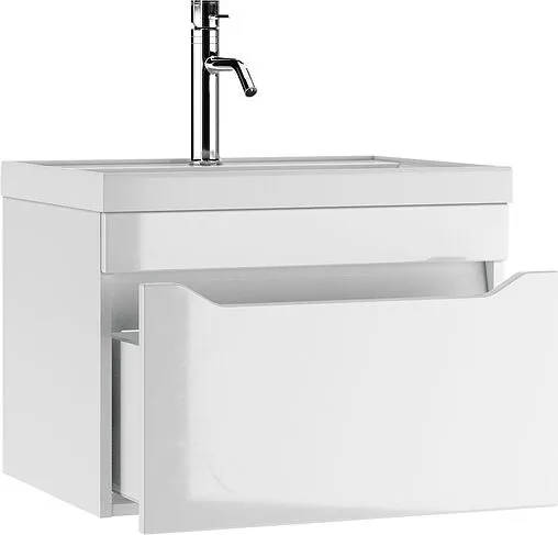 Тумба-умывальник подвесной Айсберг Ева 60 белый DA5901T+4670142930044