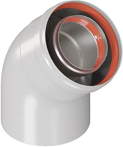 Колено для дымохода Ø 60/100мм ∠ 45° (Al) Arderia 2601223