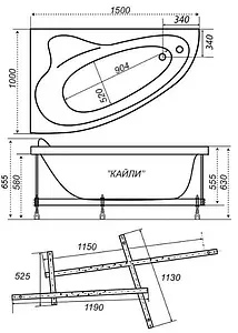 Ванна акриловая Triton Кайли 150x100 R Н0000020134, 2