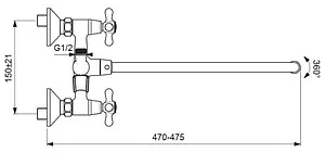 Смеситель для ванны с длинным изливом Vidima Retro хром BA349AA, 3