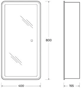 Шкаф-зеркало BelBagno 40x80 белый SPC-MAR-400/800-1A-LED-TCH, 2