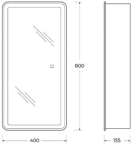 Шкаф-зеркало BelBagno 80x40 белый SPC-MAR-400/800-1A-LED-TCH