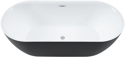 Ванна акриловая отдельностоящая Aquanet Delight 170x78 черный матовый белый/панель черный матовый 00289723