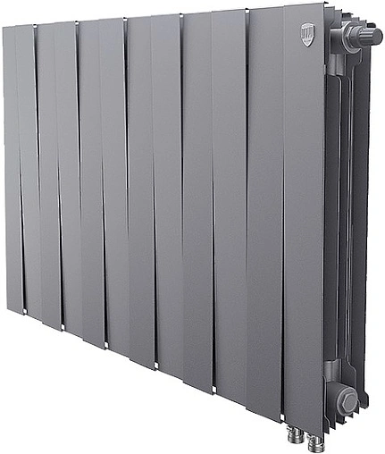 Радиатор биметаллический 12 секций нижнее правое подключение Royal Thermo PianoForte VD 500 Silver Satin RTPNSSVD50012