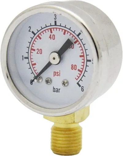 Манометр радиальный Aquario PG-SS40R 40мм 6 бар ¼&quot; 6355