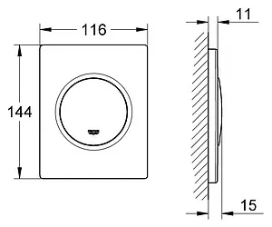 Клавиша смыва для писсуара Grohe Nova Cosmopolitan 38804000 хром глянцевый Клавиша смыва для писсуара Grohe Nova Cosmopolitan 38804000 хром глянцевый, 3
