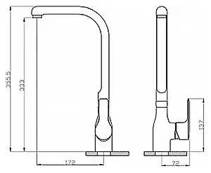 Смеситель для кухни Rossinka хром V35-23, 2