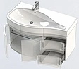 Тумба-умывальник подвесная Aquanet Сопрано 95 L белый 00169631+00169395
