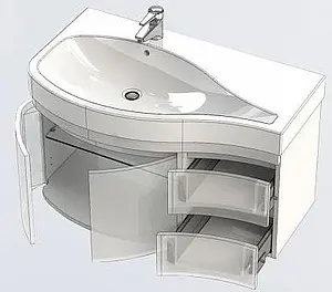 Тумба-умывальник подвесная Aquanet Сопрано 95 L белый 00169631+НФ-00007873, 4