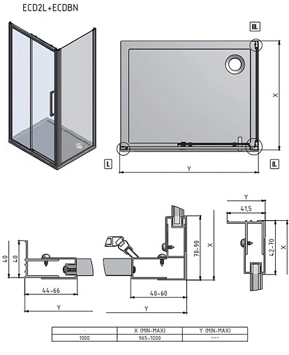 Боковая стенка 1000мм прозрачное стекло Roltechnik Exclusive Line ECDBN/1000 563-1000000-00-02