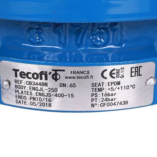 Клапан обратный поворотный двустворчатый межфланцевый Ду65 Ру16 Tecofi CB3448N-EP0065