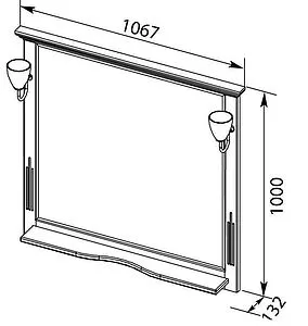 Зеркало Aquanet Лагуна 105 белый 00175304 Зеркало Aquanet Лагуна 105 белый 00175304, 2