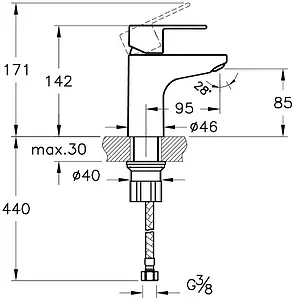 Смеситель для раковины VitrA Win S хром A41177EXP Смеситель для раковины VitrA Win S хром A41177EXP, 2