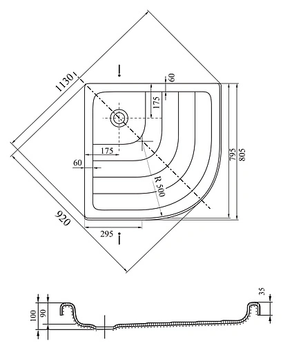 Поддон для душа Ravak Ronda-80 LA A214001220