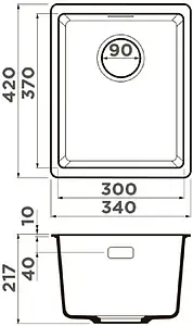 Мойка кухонная Omoikiri Kata 34-U-GR leningrad grey 4993383, 2