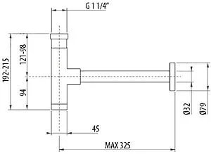 Сифон бутылочный для раковины Gattoni Accessori хром 0162/00C0 Сифон бутылочный для раковины Gattoni Accessori хром 0162/00C0, 2
