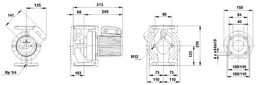 Насос циркуляционный Grundfos UPS 40-120 F 96401942