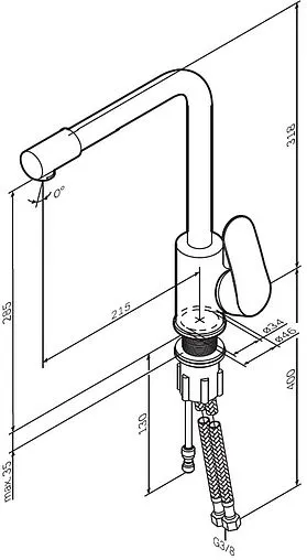 Смеситель для кухни с подключением к фильтру Am.Pm Like сатин F8005711