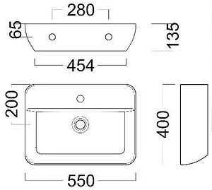 Раковина Kerama Marazzi Plaza 55 белый PLR.wb.55.02 Раковина Kerama Marazzi Plaza 55 белый PLR.wb.55.02, 2