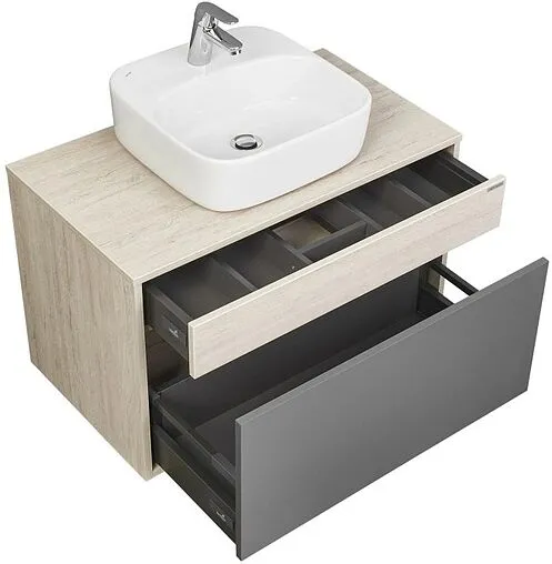 Тумба-умывальник подвесная Aquaton Лофт Урбан 80 графит/орегон 1A2476K4LQX60