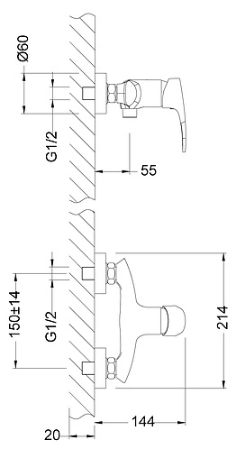 Смеситель для душа Lemark Linara хром LM0403C