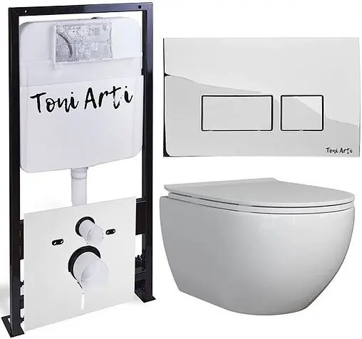 Комплект 6 в 1 Toni Arti Baglio TA-01+TA-BO4936+TA-0041 с кнопкой Noche TA-0041 хром глянцевый