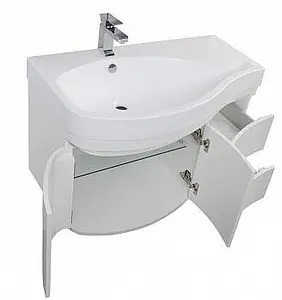 Тумба-умывальник подвесная Aquanet Сопрано 95 L белый 00169631+НФ-00007873, 5