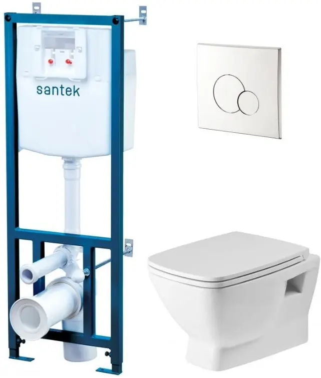 Комплект 5 в 1 Santek Нео Rimless 1WH501572 с кнопкой хром глянцевый, 1